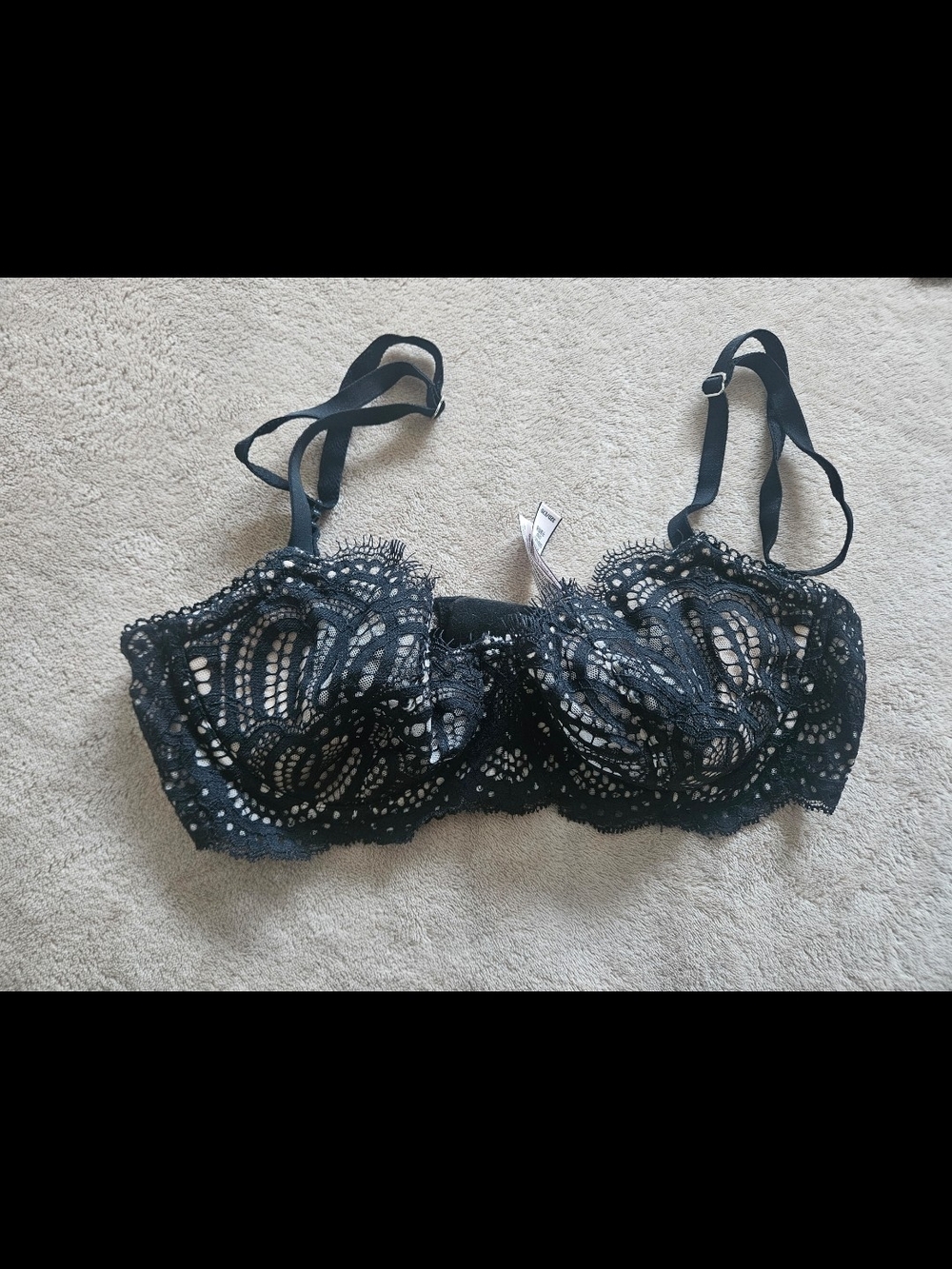Victoria's Secret Black Lace Balconette Bra